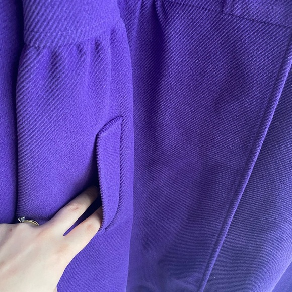 Lane Bryant 26 28 Royal Purple Women's Pea Coat Silver Toggle Buttons Heavy - Picture 6 of 8